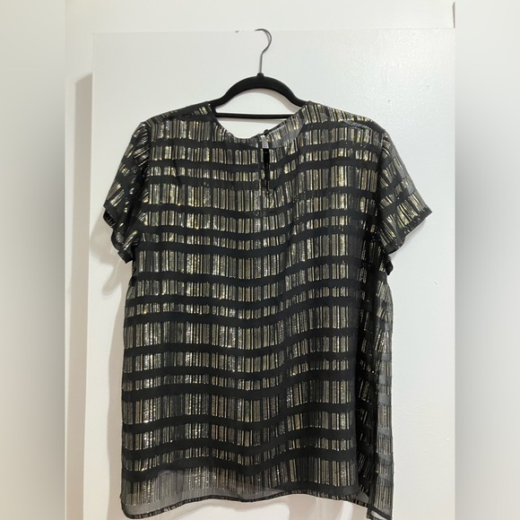 Eileen Fisher NWT Black and Gold top - Picture 3 of 4